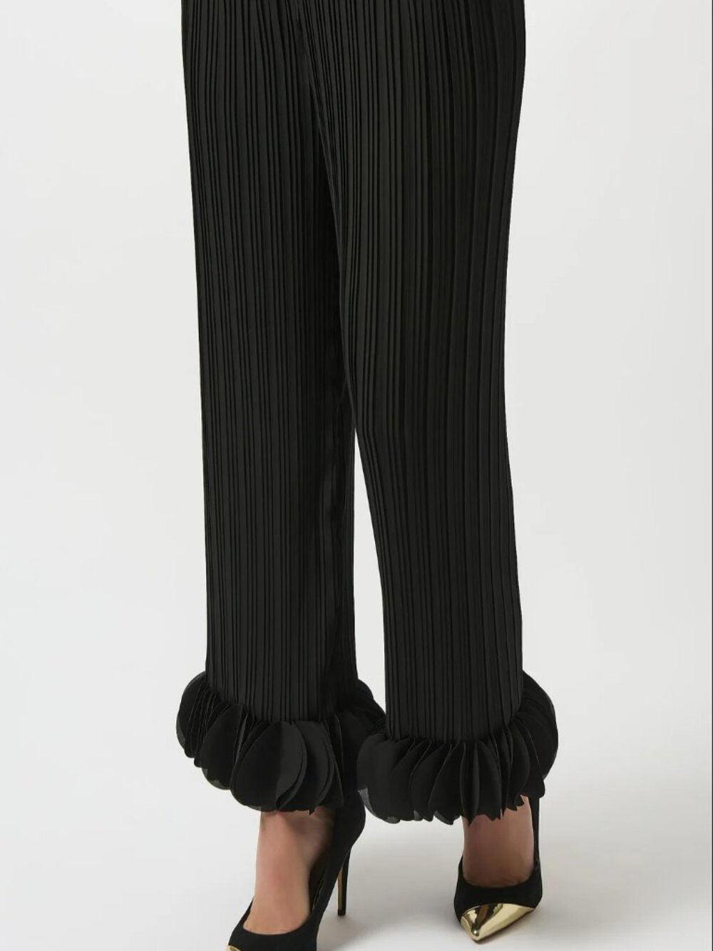 Georgette Wide Leg Pleated Pants